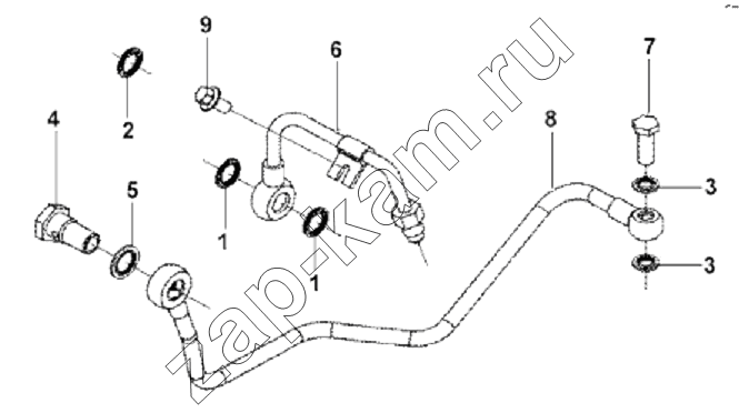 Схема/чертеж: Fuel Pipeline Subassembly / DongFeng L3251A3 (вар.)