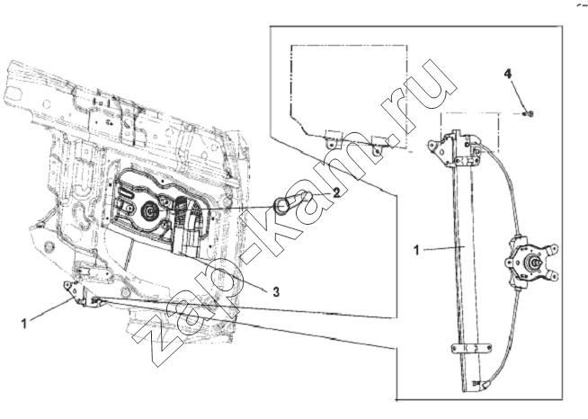 Схема/чертеж: Left Glass Lifter Subassembly / DongFeng L3251A3 (вар.)