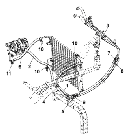 Схема/чертеж: A/C Pipeline Subassembly / DongFeng L3251A3 (вар.)