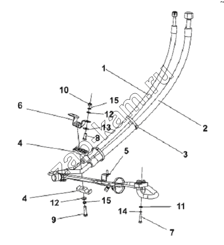 Схема/чертеж: A/C Pipeline Subassembly - Cab / DongFeng L3251A3 (вар.)