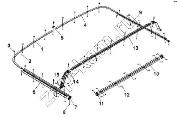 Схема/чертеж: Window Curtain Sliding Rail Subassembly / DongFeng L3251A3 (вар.)
