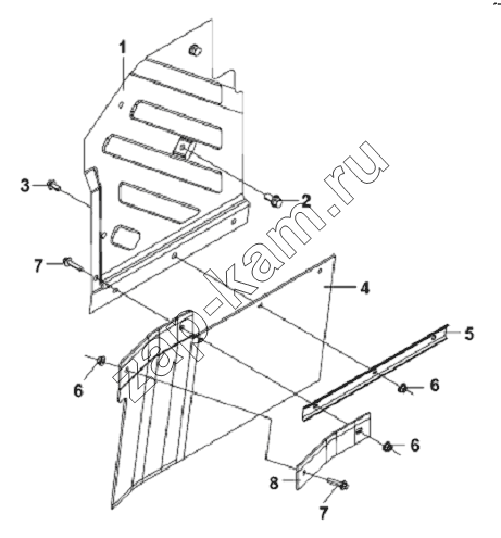 Схема/чертеж: Front Left Fender Subassembly / DongFeng L3251A3 (вар.)
