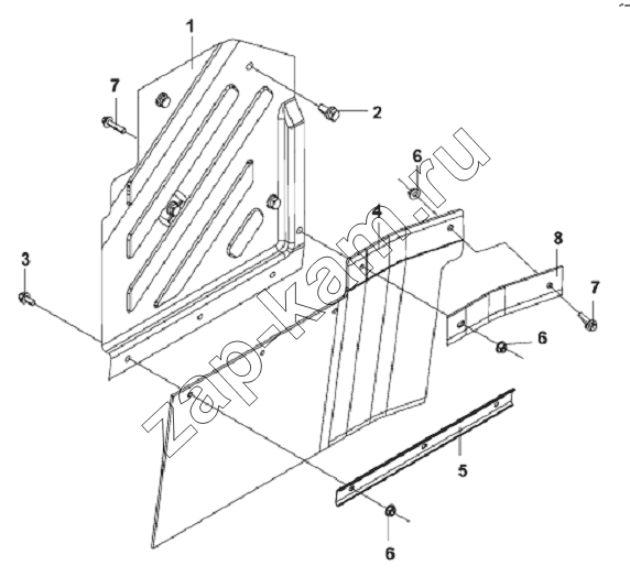 Схема/чертеж: Front Right Fender Subassembly / DongFeng L3251A3 (вар.)