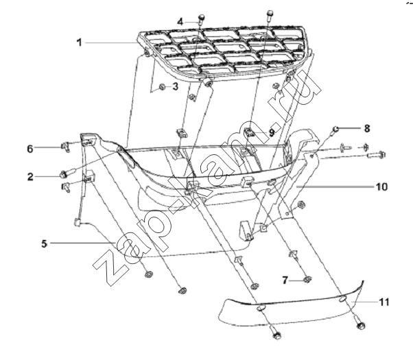 Схема/чертеж: Left Footrest Subassembly - Cab / DongFeng L3251A3 (вар.)