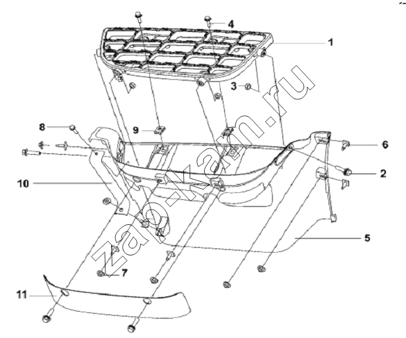 Схема/чертеж: Right Footrest Subassembly - Cab / DongFeng L3251A3 (вар.)