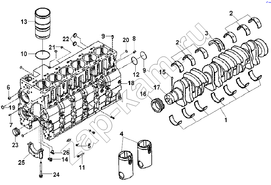 Схема/чертеж: Cylinder Body Subassembly / DongFeng L3251A3 (вар.)