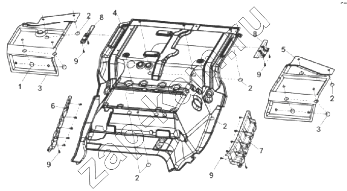 Схема/чертеж: 5110B-C0100 Теплоизоляционная накладка пола / DongFeng DFL-3251A Euro3