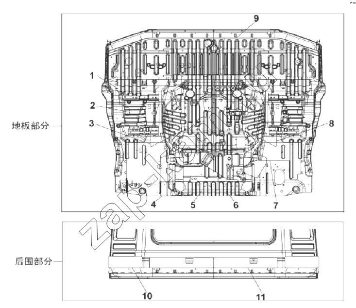 Схема/чертеж: 5111B-C0100 Противовибрационная накладка пола / DongFeng DFL-3251A Euro3