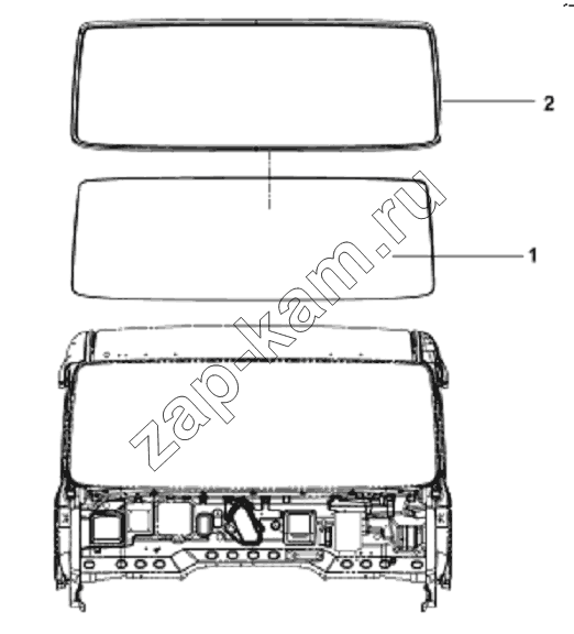 Схема/чертеж: 5206A-C0100 Лобовое стекло / DongFeng DFL-3251A Euro3