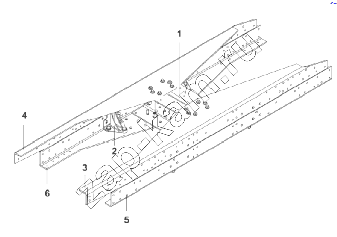 Схема/чертеж: 2801P-T2200 Поперечина балансирной подвески / DongFeng DFL-3251A Euro3