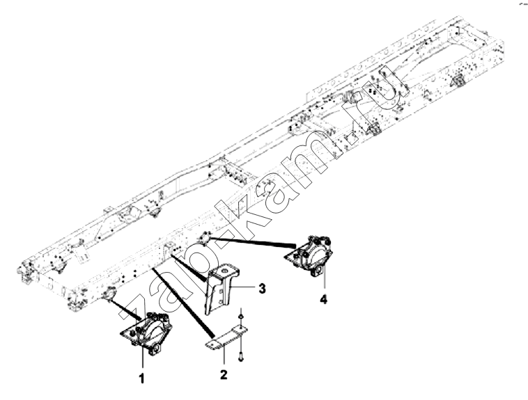 Схема/чертеж: 29G0A-T2200 Кронштейны передней подвески / DongFeng DFL-3251A Euro3