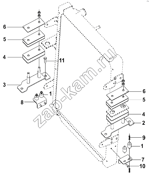 Схема/чертеж: Fitting Parts Group Of Radiator / DongFeng DFL-3251AW1