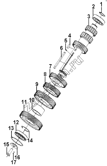 Схема/чертеж: Intermediate shaft assembly / DongFeng DFL-3251AW1