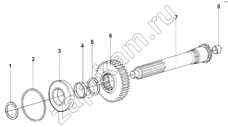 Схема/чертеж: One Shaft Assembly Group / DongFeng DFL-3251AW1