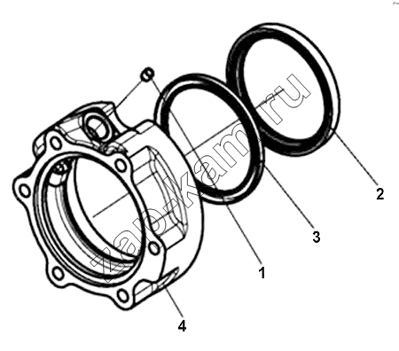 Схема/чертеж: Rear Bearing Cover Group,Main Shaft / DongFeng DFL-3251AW1