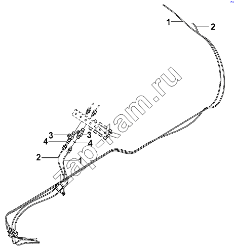 Схема/чертеж: Gear Shifting Control Pipe Group - Complete Vehicle / DongFeng DFL-3251AW1