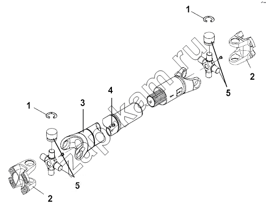 Схема/чертеж: Transmission shaft with aliding fork assembly / DongFeng DFL-3251AW1