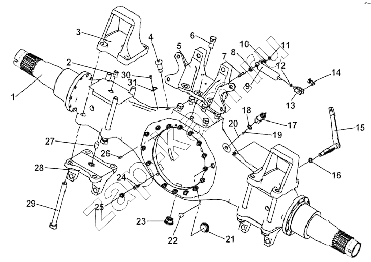 Схема/чертеж: Housing assembly, rear axle / DongFeng DFL-3251AW1