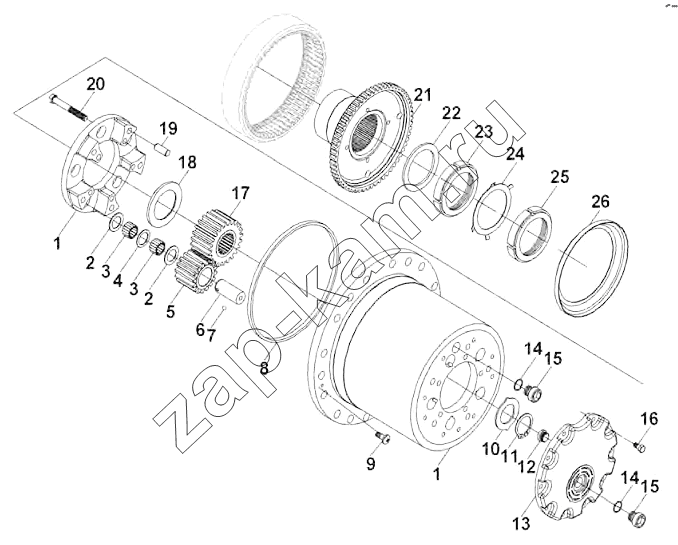 Схема/чертеж: Rear axle / DongFeng DFL-3251AW1