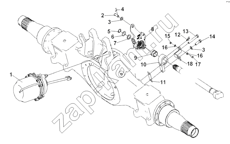 Схема/чертеж: Rear axle / DongFeng DFL-3251AW1