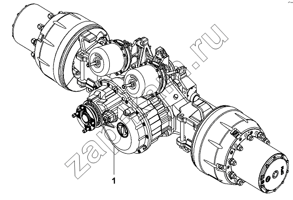Схема/чертеж: Middle axle, hub and brake assembly / DongFeng DFL-3251AW1