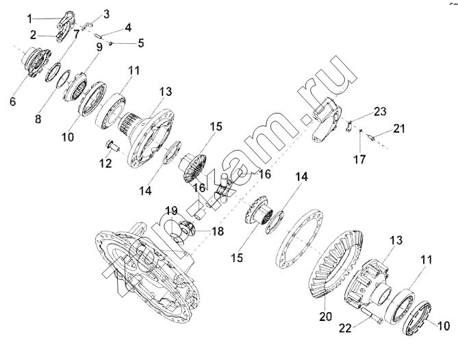 Схема/чертеж: Middle axle / DongFeng DFL-3251AW1