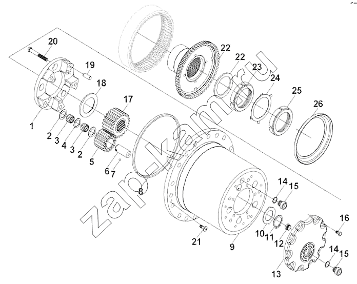 Схема/чертеж: Middle axle / DongFeng DFL-3251AW1