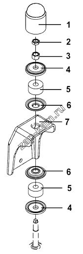 Схема/чертеж: Vibration Damper Upper Bracket & Upper Pin Group / DongFeng DFL-3251AW1