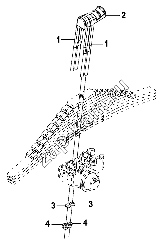 Схема/чертеж: Balance Suspension Connection – Cover, Bolt / DongFeng DFL-3251AW1
