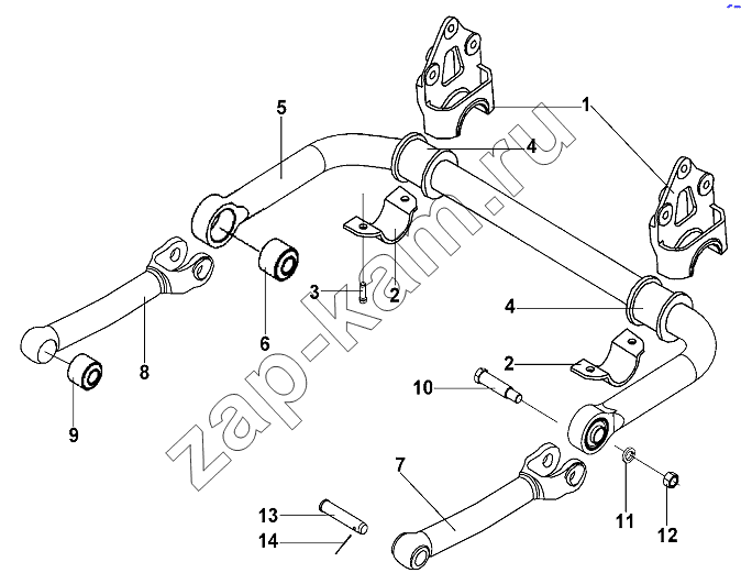 Схема/чертеж: Rear Stablizer Bar Group / DongFeng DFL-3251AW1