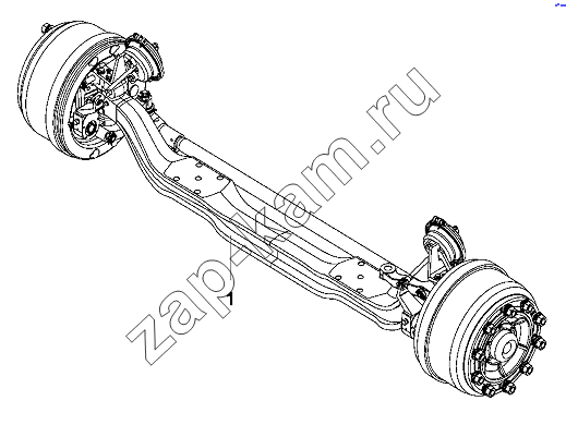 Схема/чертеж: Front axle assembly / DongFeng DFL-3251AW1