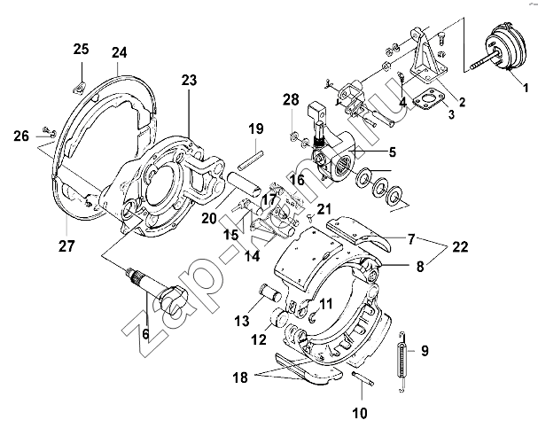 Схема/чертеж: Front Left Brake Group / DongFeng DFL-3251AW1