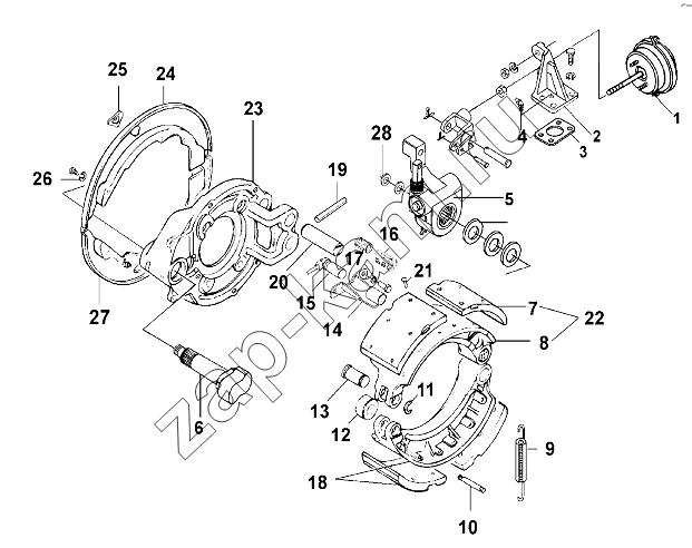 Схема/чертеж: Front Right Brake Group / DongFeng DFL-3251AW1