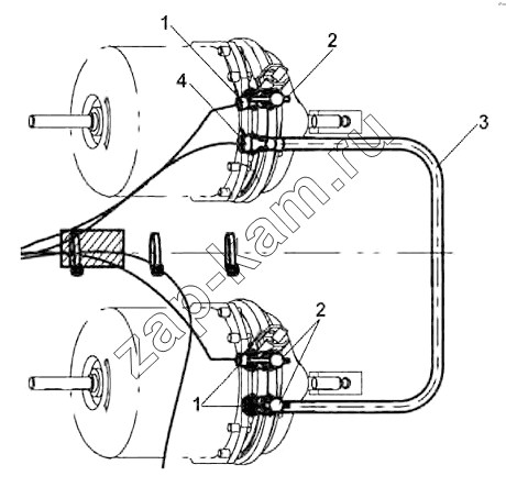 Схема/чертеж: Rear Axle Brake Pipeline Group / DongFeng DFL-3251AW1