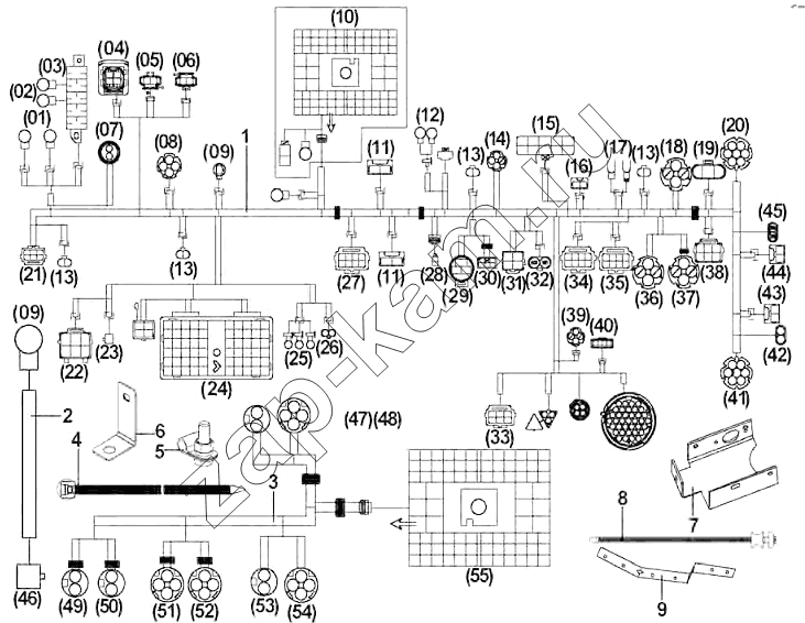 Схема/чертеж: Frame Wiring Harness Group / DongFeng DFL-3251AW1
