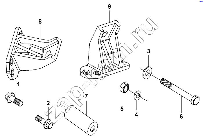 Схема/чертеж: Engine front mounting bracket / DongFeng DFL-3251AW1