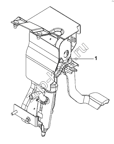 Схема/чертеж: Clutch pedal craft sub-assembly / DongFeng DFL-3251AW1