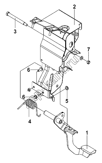 Схема/чертеж: Clutch Pedal Group / DongFeng DFL-3251AW1