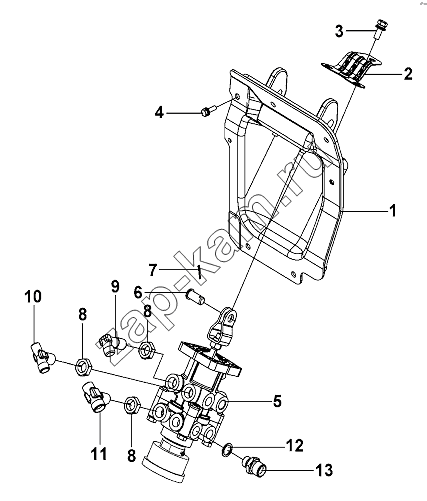 Схема/чертеж: Air Brake Valve Group / DongFeng DFL-3251AW1