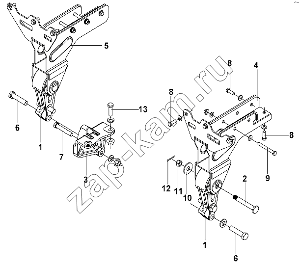 Схема/чертеж: Cab front mounting Group / DongFeng DFL-3251AW1