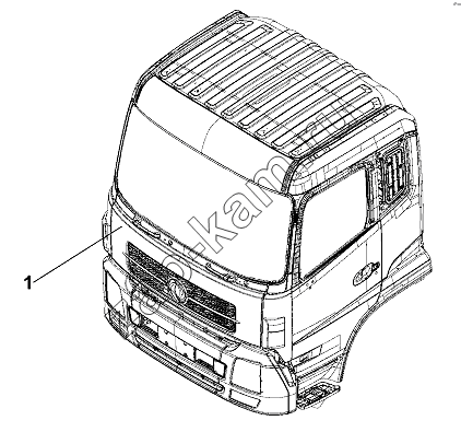 Схема/чертеж: Cab white body assembly,has been painted / DongFeng DFL-3251AW1