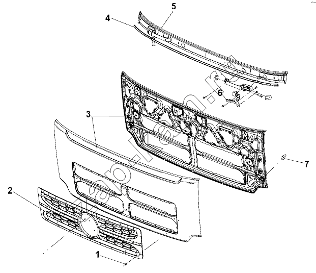 Схема/чертеж: Front Wall Mask Group / DongFeng DFL-3251AW1