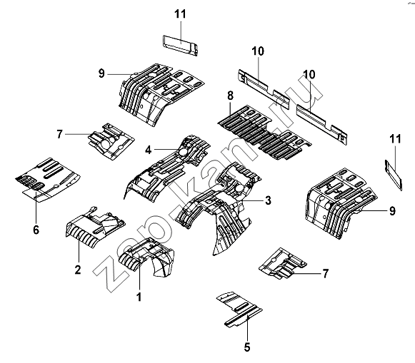 Схема/чертеж: Floor Damping Pad Group / DongFeng DFL-3251AW1