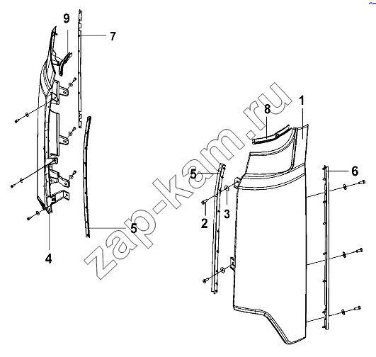 Схема/чертеж: Front Wall Outside Plate Group / DongFeng DFL-3251AW1