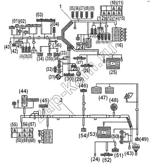 Схема/чертеж: Cab Wiring Harness Group / DongFeng DFL-3251AW1