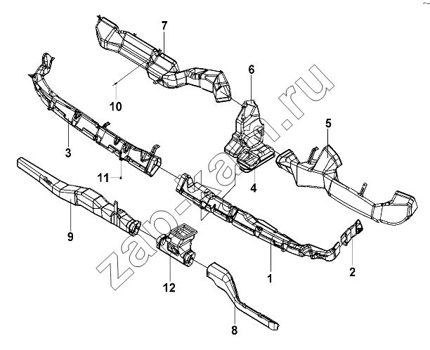 Схема/чертеж: Air Pipe Group Of Heater / DongFeng DFL-3251AW1