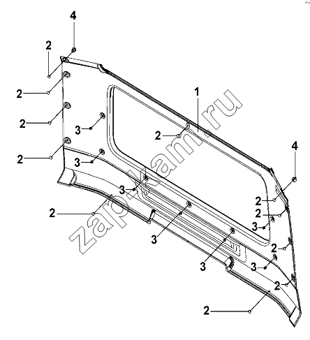 Схема/чертеж: Rear Wall Interior Trim Group / DongFeng DFL-3251AW1