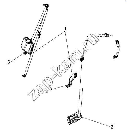 Схема/чертеж: Driver Seat Belt Group / DongFeng DFL-3251AW1