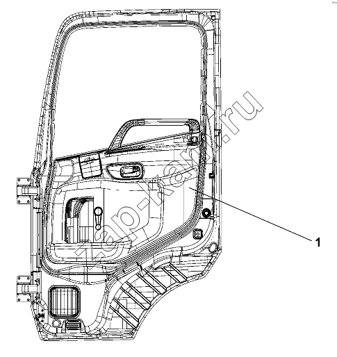 Схема/чертеж: Right door assembly / DongFeng DFL-3251AW1