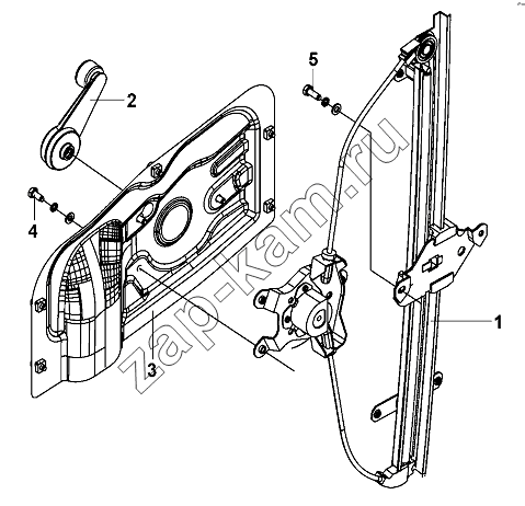 Схема/чертеж: LH Window Regulator Group / DongFeng DFL-3251AW1
